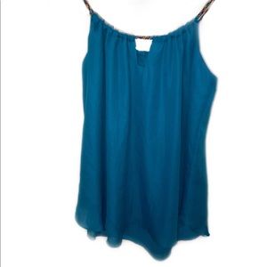 Milly in New York Turquoise silk vintage tank